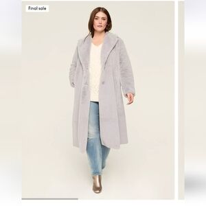 Torrid Sz3 Women's Gray Faux Fur Long Coat